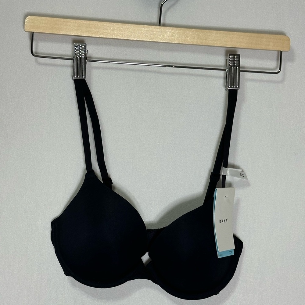 NWT DKNY Women's Classic Cotton Custom Lift‎ Bra - 32C black - Picture 3 of 7
